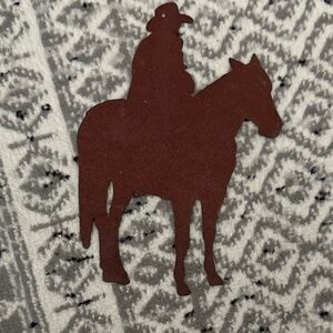 Metal Cowboy and Horse Silhouette Decor